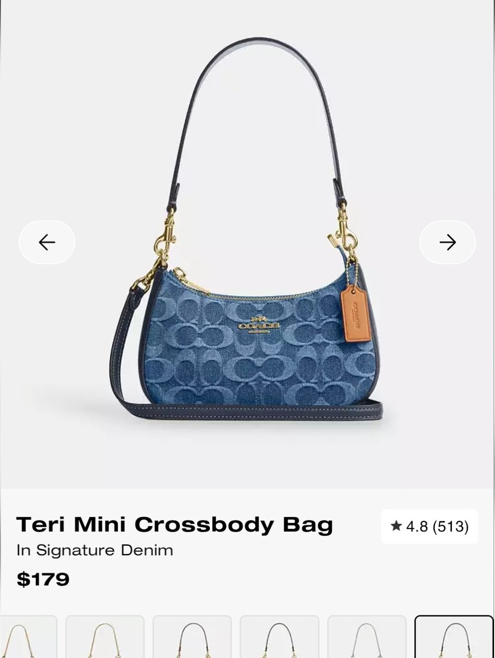 Coach Teri Mini Crossbody Bag in Signature Indigo Denim